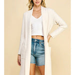 Ivory Open Knit Cardigan, PINCH - front view