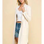 Ivory Open Knit Cardigan, PINCH - side view
