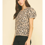 Leopard Print Knit Sweater, PINCH - back view