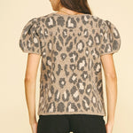 Leopard Print Knit Sweater, PINCH - detail view