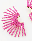 Pink Raffia Fan  - Chatsworth Boutique