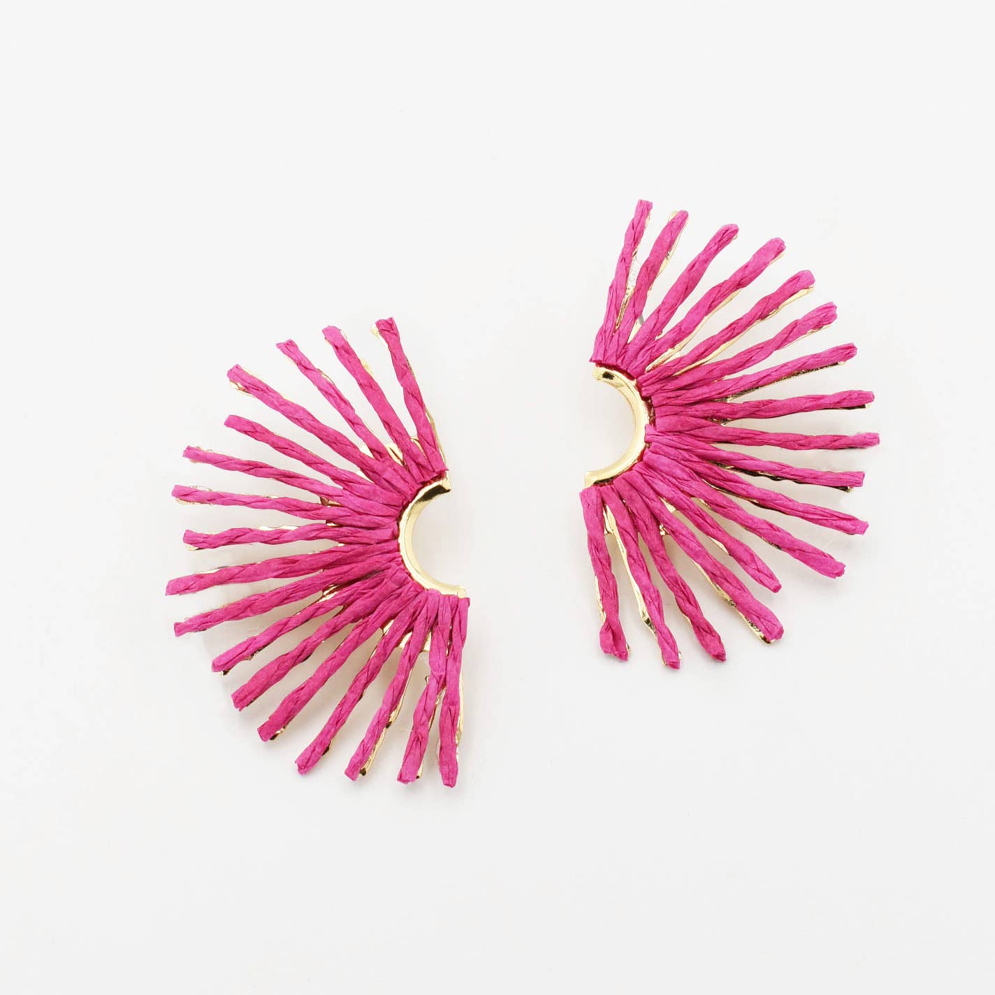 Pink Raffia Fan  - Chatsworth Boutique