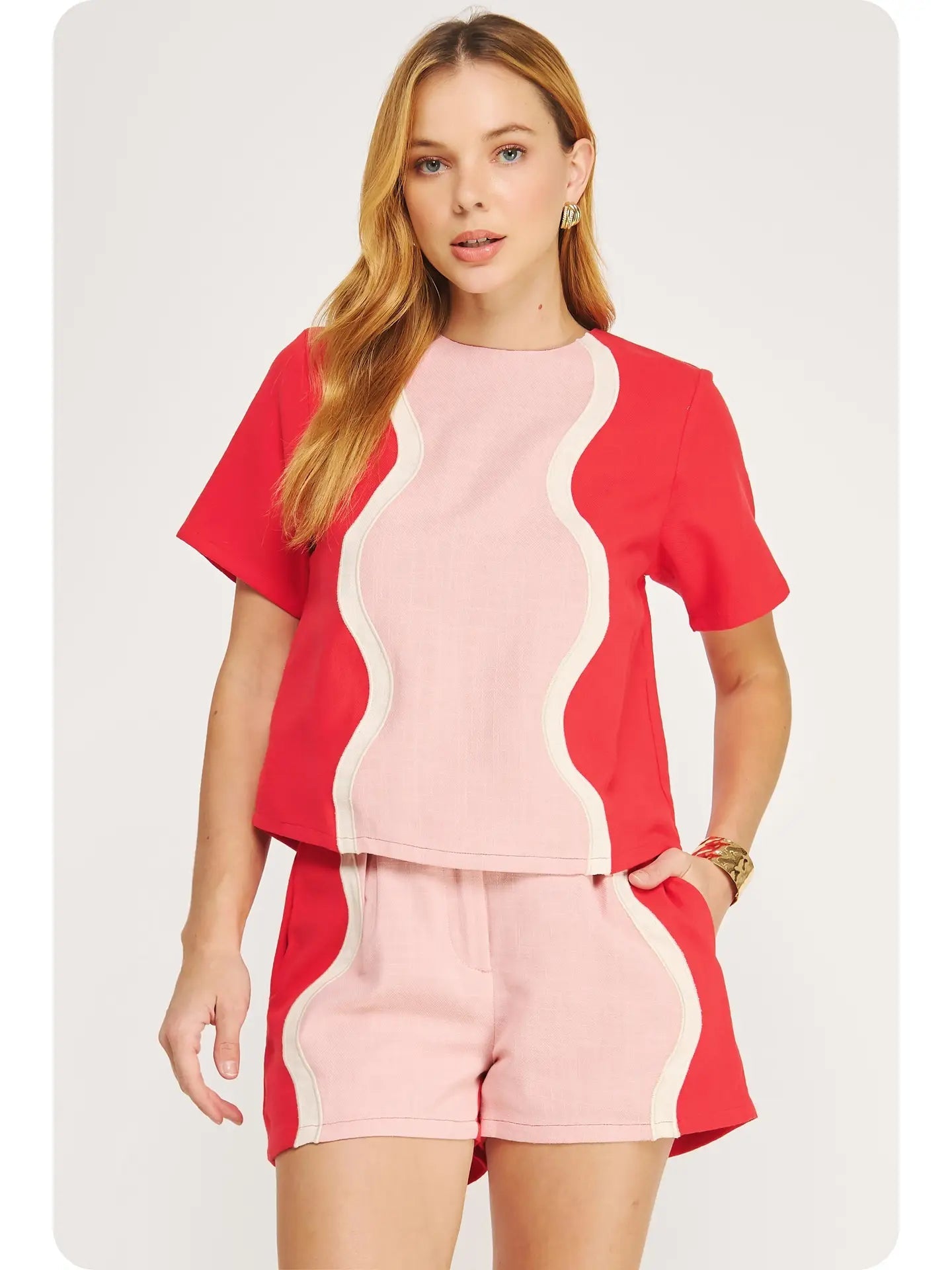 Pink Wavy Shorts - Chatsworth Boutique