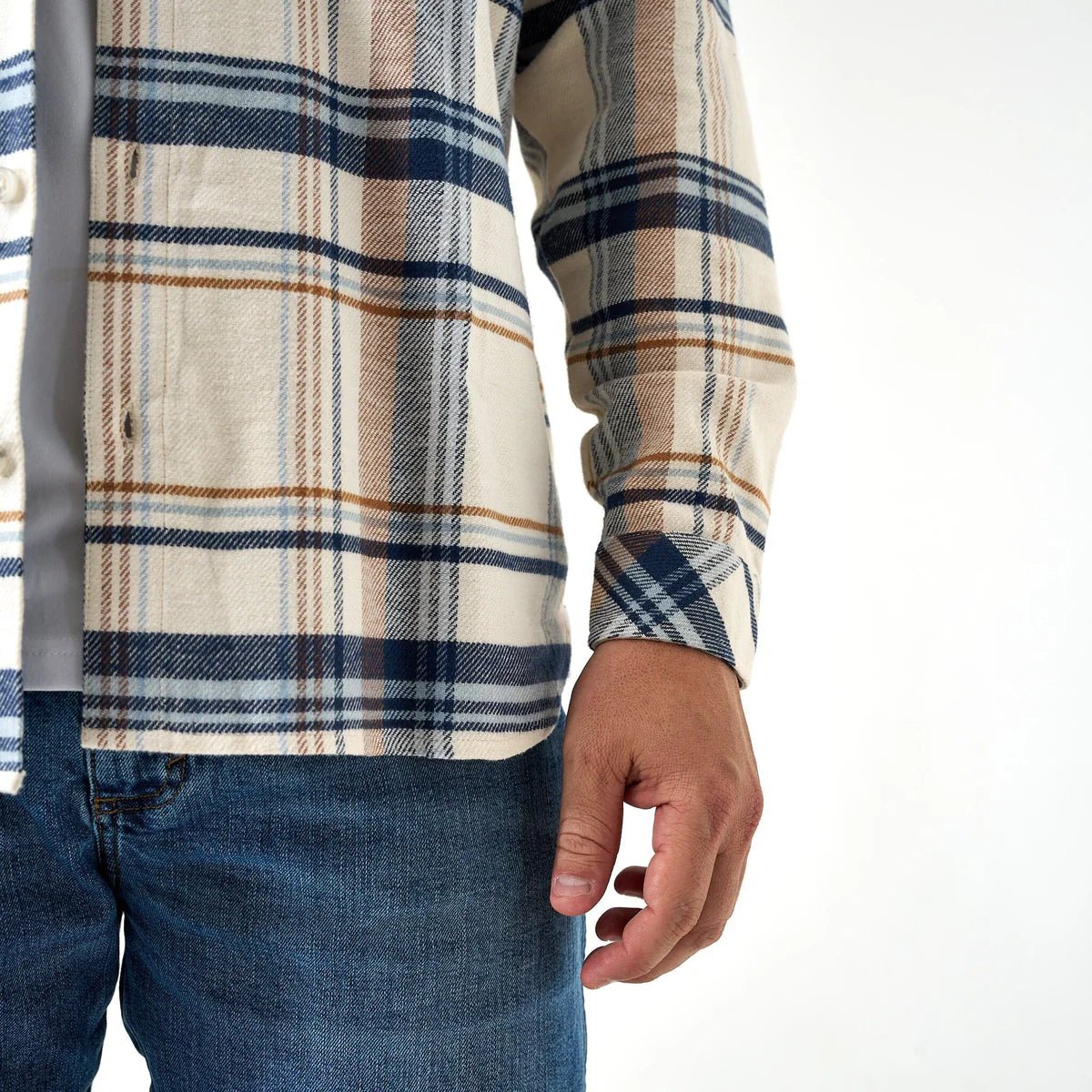 Plaid Flannel Shirt Khaki - Chatsworth Boutique