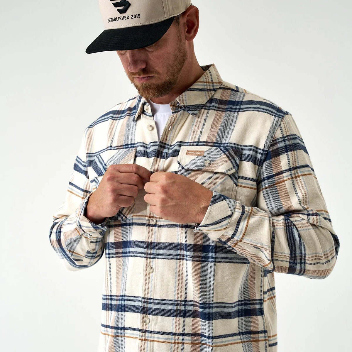 Plaid Flannel Shirt Khaki - Chatsworth Boutique