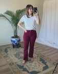 Cherry Red Cropped Bootcut