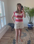 Rib Knit Flutter Sleeve Top