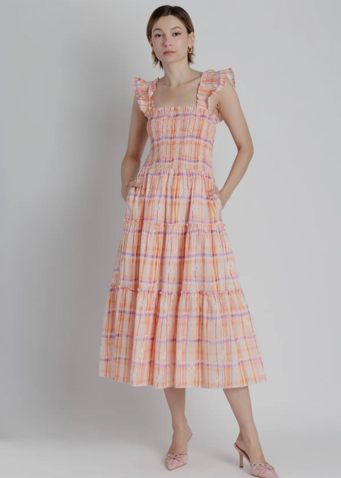 Printed Tiered Midi Dress - Chatsworth Boutique