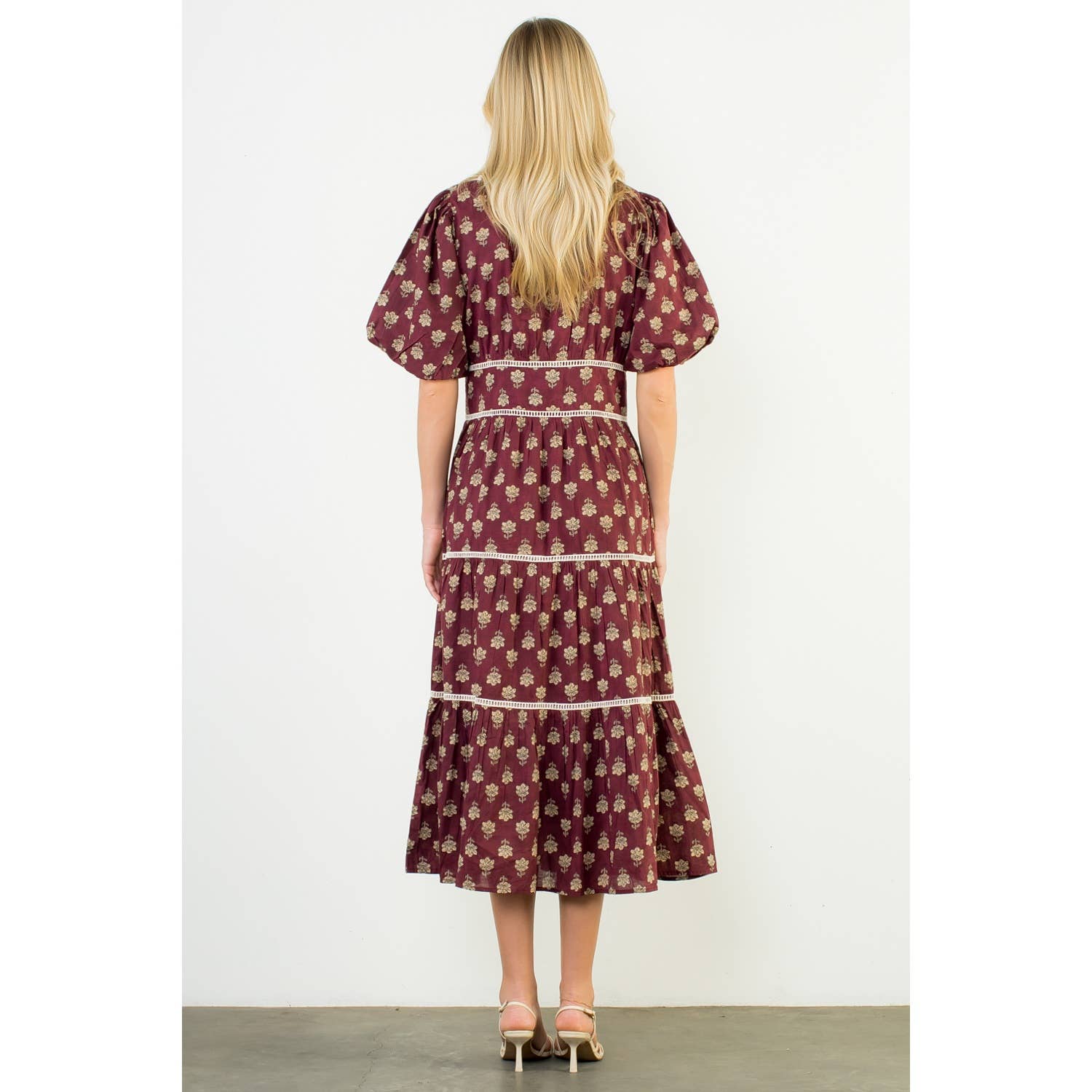 Puff Sleeve Block Print Dress - Chatsworth Boutique