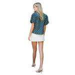 Puff Sleeve Floral Detailed V - Neck Top - Chatsworth Boutique
