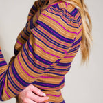Purple Navy Stripe Sweater - Chatsworth Boutique