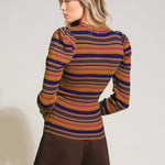Purple Navy Stripe Sweater - Chatsworth Boutique