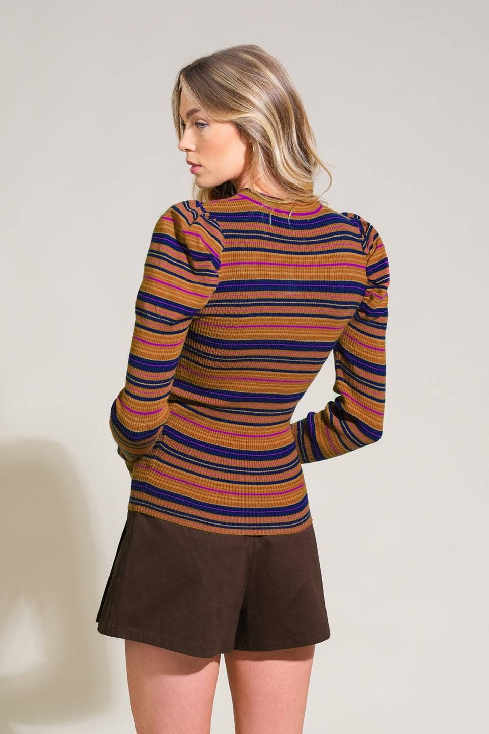 Purple Navy Stripe Sweater - Chatsworth Boutique