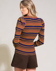 Purple Navy Stripe Sweater - Chatsworth Boutique