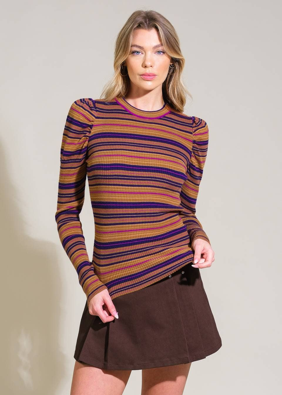 Purple Navy Stripe Sweater - Chatsworth Boutique