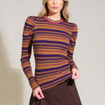 Purple Navy Stripe Sweater - Chatsworth Boutique