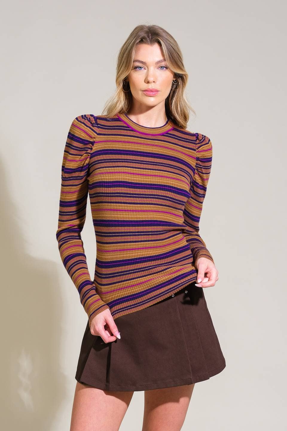 Purple Navy Stripe Sweater - Chatsworth Boutique