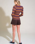 Purple Navy Stripe Sweater - Chatsworth Boutique