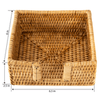 Rattan Cocktail Napkin Holder with Cutout - Chatsworth Boutique