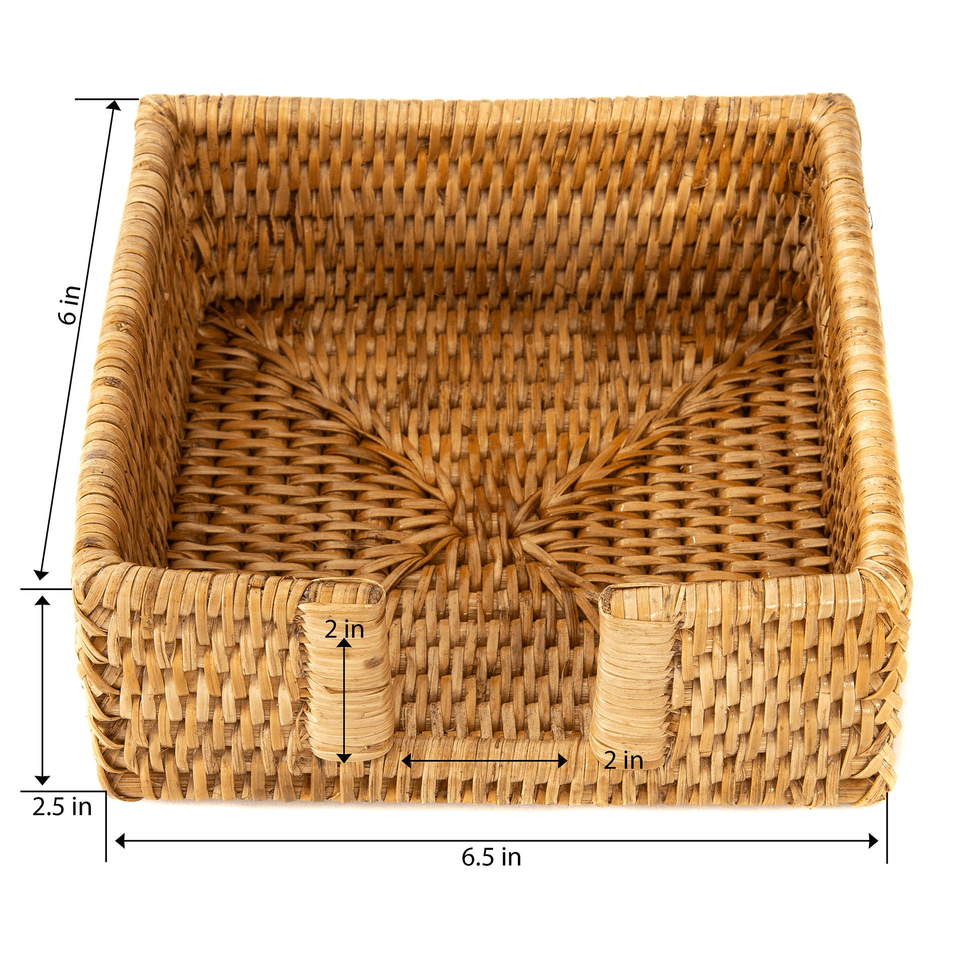 Rattan Cocktail Napkin Holder with Cutout - Chatsworth Boutique