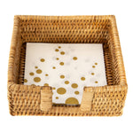 Rattan Cocktail Napkin Holder with Cutout - Chatsworth Boutique
