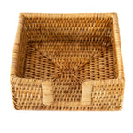 Rattan Cocktail Napkin Holder with Cutout - Chatsworth Boutique