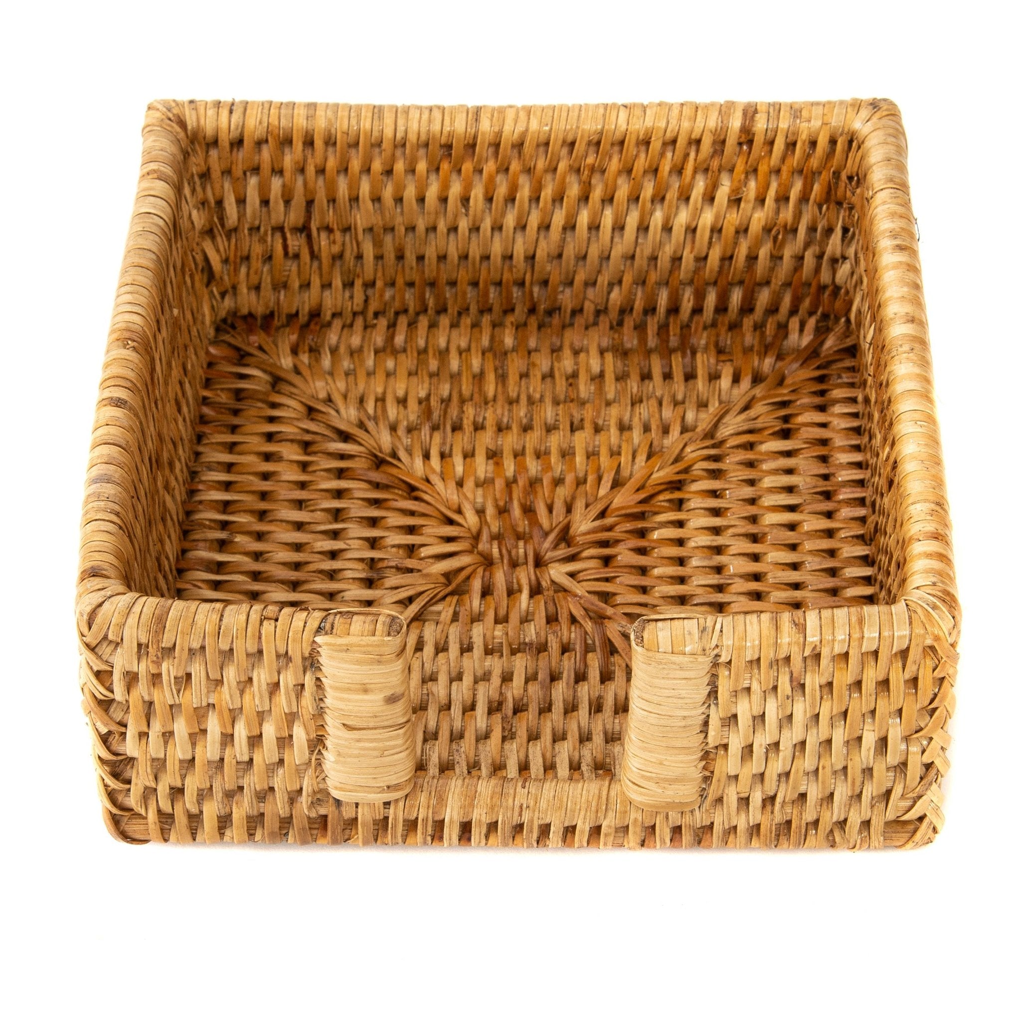 Rattan Cocktail Napkin Holder with Cutout - Chatsworth Boutique