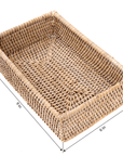Rattan Guest Towel - Rectangular Napkin Holder - Chatsworth Boutique