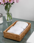 Rattan Guest Towel - Rectangular Napkin Holder - Chatsworth Boutique