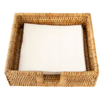Rattan Luncheon Napkin Holder with Cutout - Chatsworth Boutique