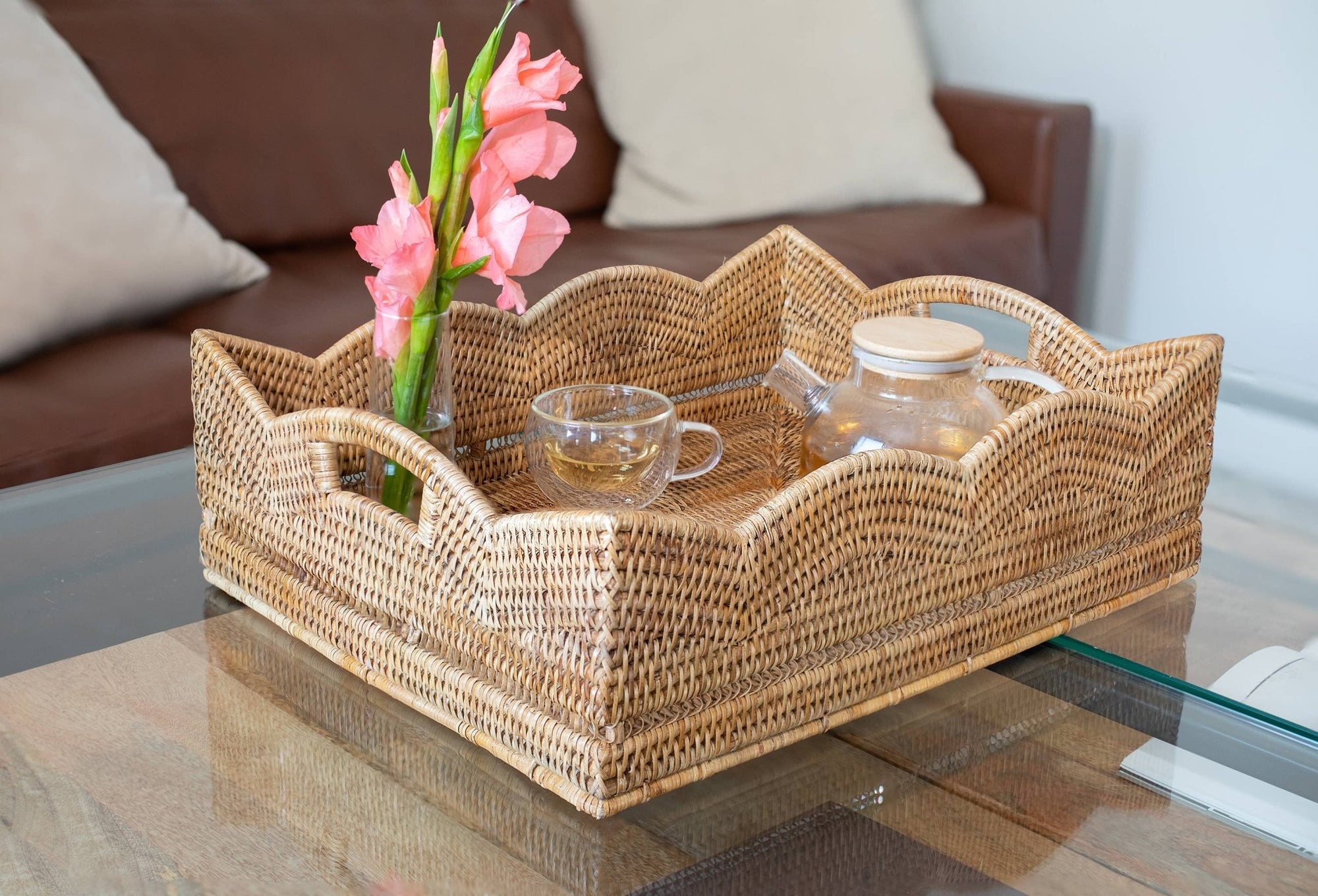 Rattan™ Scallop Collection Rectangular Basket - Chatsworth Boutique