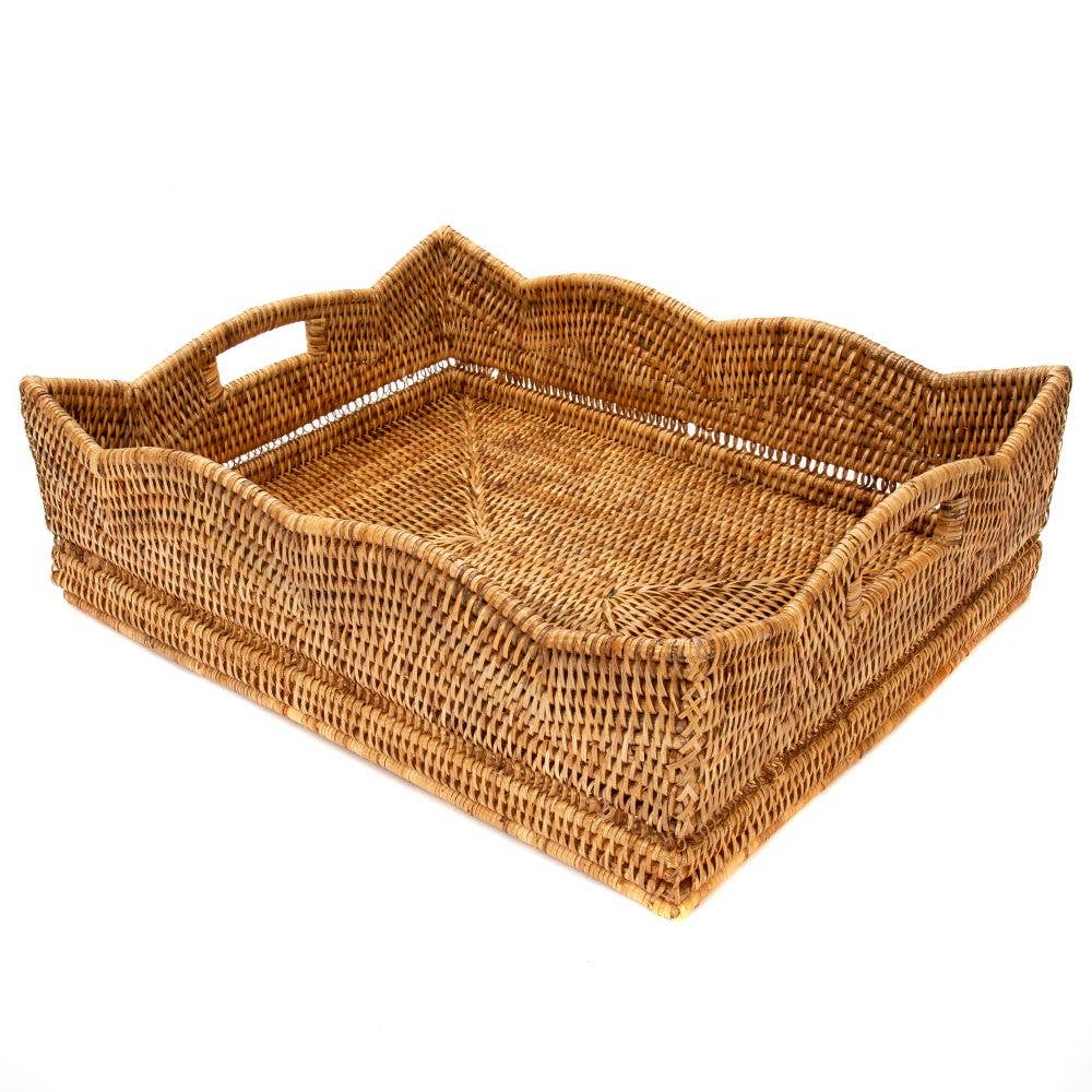 Rattan™ Scallop Collection Rectangular Basket - Chatsworth Boutique