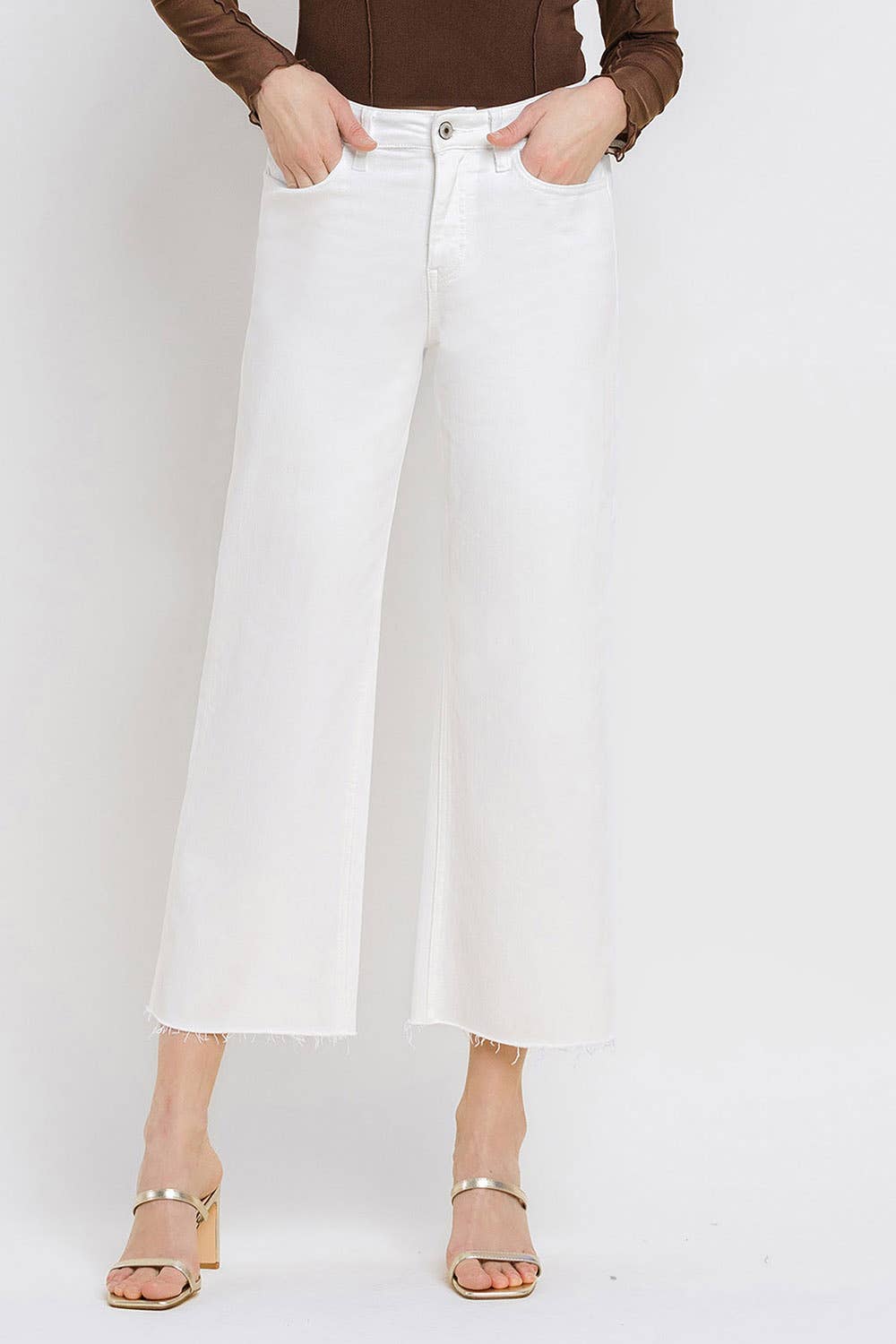 Raw Hem Wide Leg Crop - Chatsworth Boutique