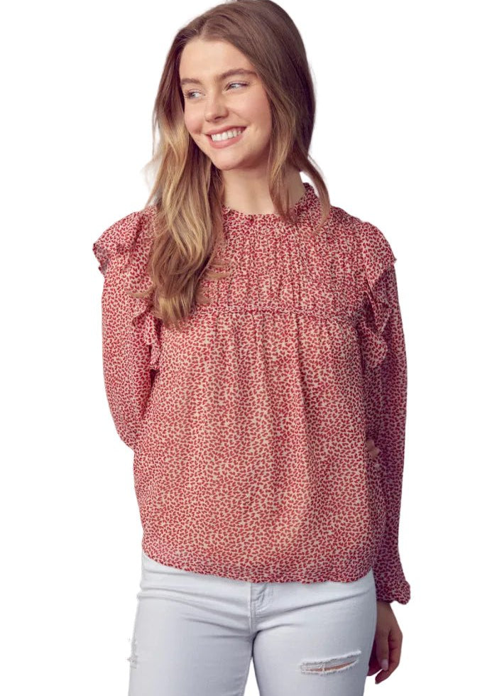 Red Dotted Blouse - Chatsworth Boutique