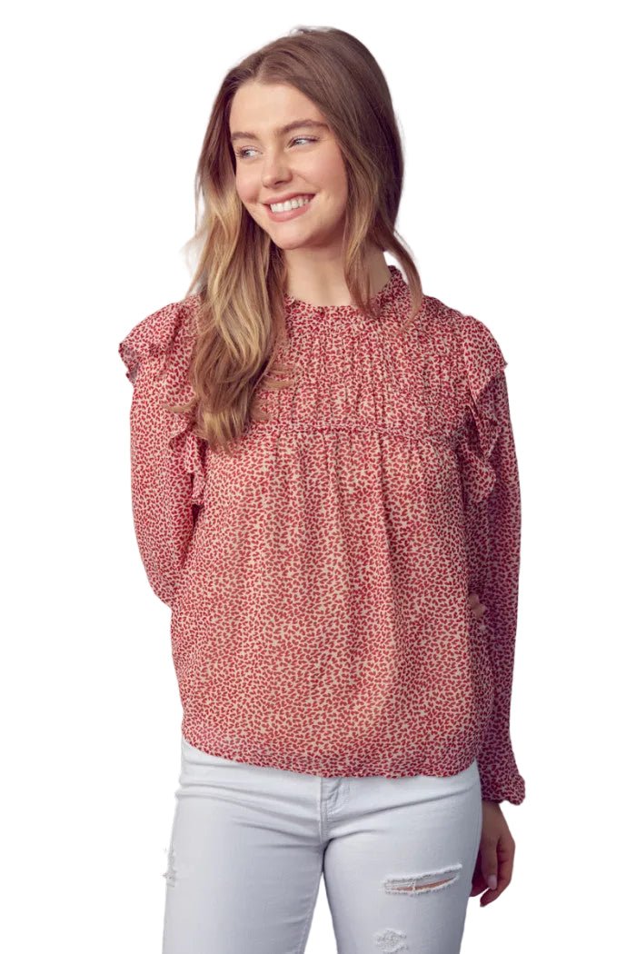 Red Dotted Blouse - Chatsworth Boutique