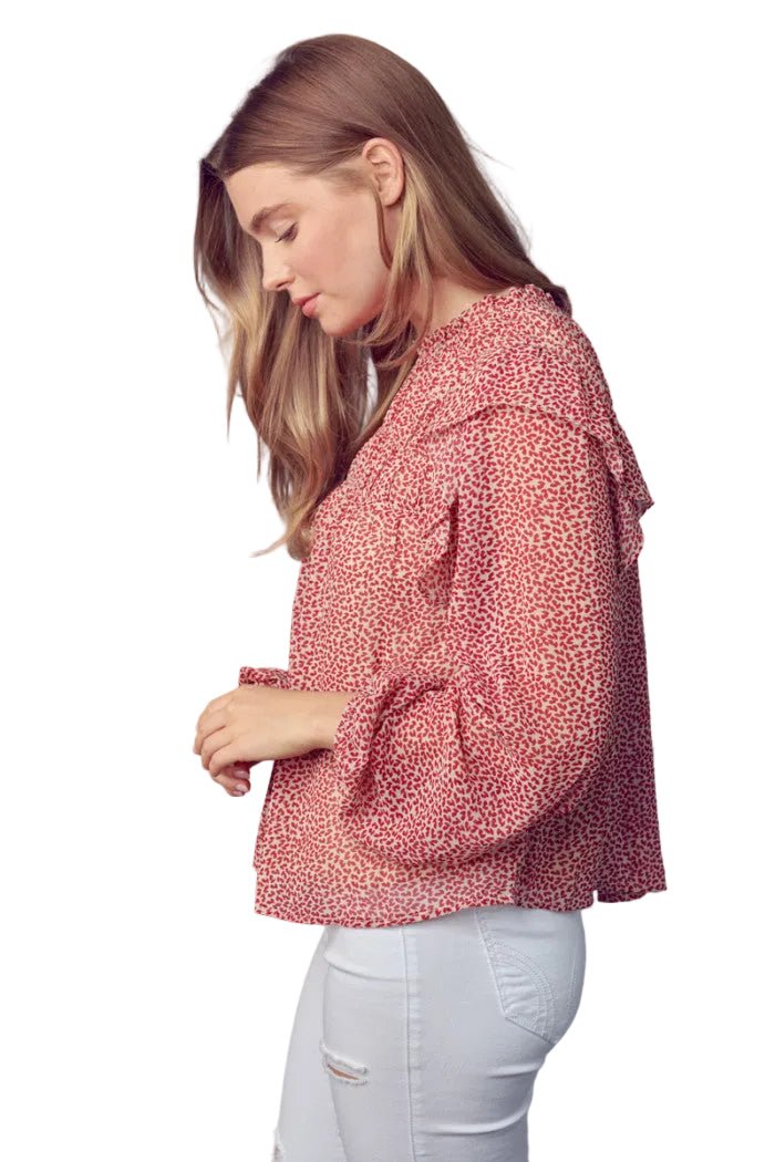 Red Dotted Blouse - Chatsworth Boutique