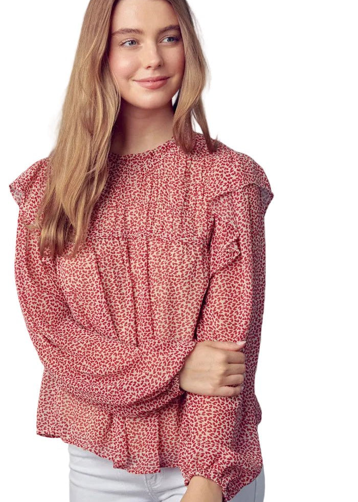 Red Dotted Blouse - Chatsworth Boutique
