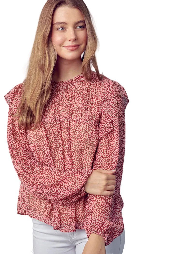 Red Dotted Blouse - Chatsworth Boutique