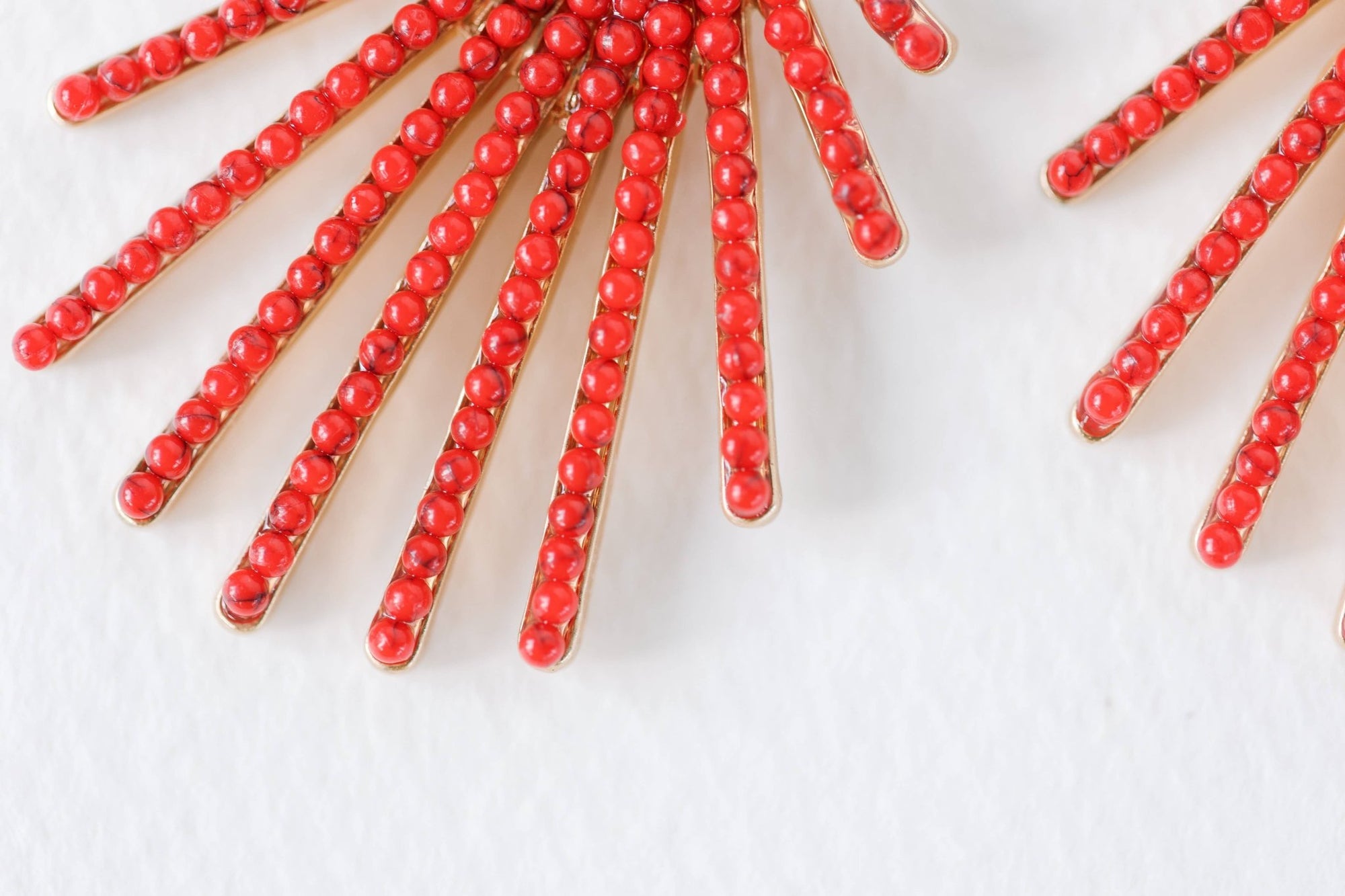 Red Sunburst Drop Earrings - Chatsworth Boutique
