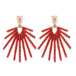 Red Sunburst Drop Earrings - Chatsworth Boutique