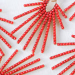 Red Sunburst Drop Earrings - Chatsworth Boutique