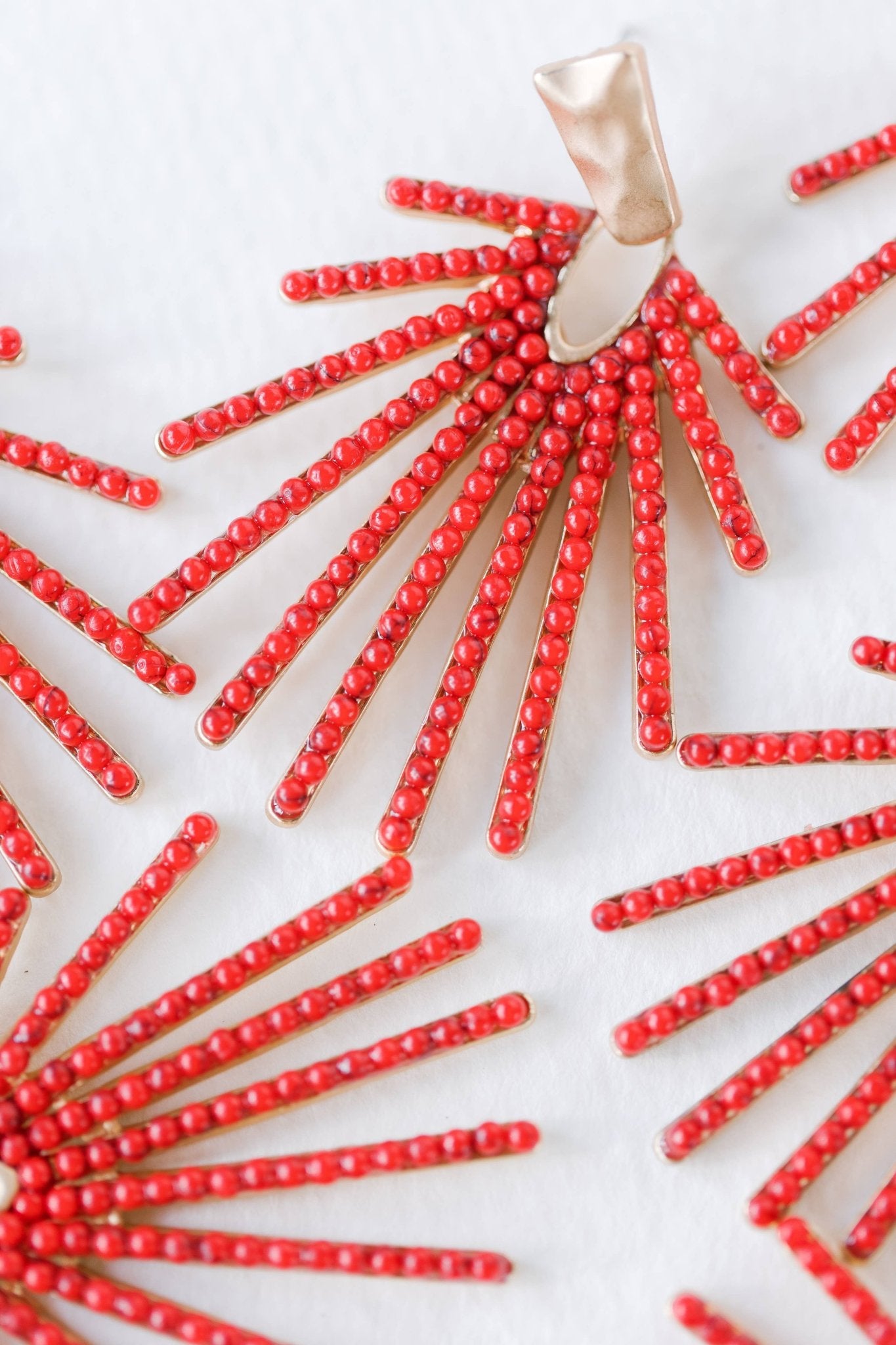 Red Sunburst Drop Earrings - Chatsworth Boutique