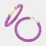 Rhinestone Pave Hoop Earrings - Chatsworth Boutique