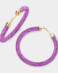 Rhinestone Pave Hoop Earrings - Chatsworth Boutique