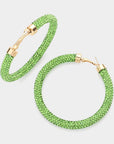 Rhinestone Pave Hoop Earrings - Chatsworth Boutique