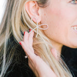 Rhinestone Statement Bow Holiday Earrings - Chatsworth Boutique