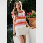 Rib Knit Flutter Sleeve Top - Chatsworth Boutique