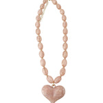 Roxie Pink Beaded Necklace with Heart Charm - Chatsworth Boutique