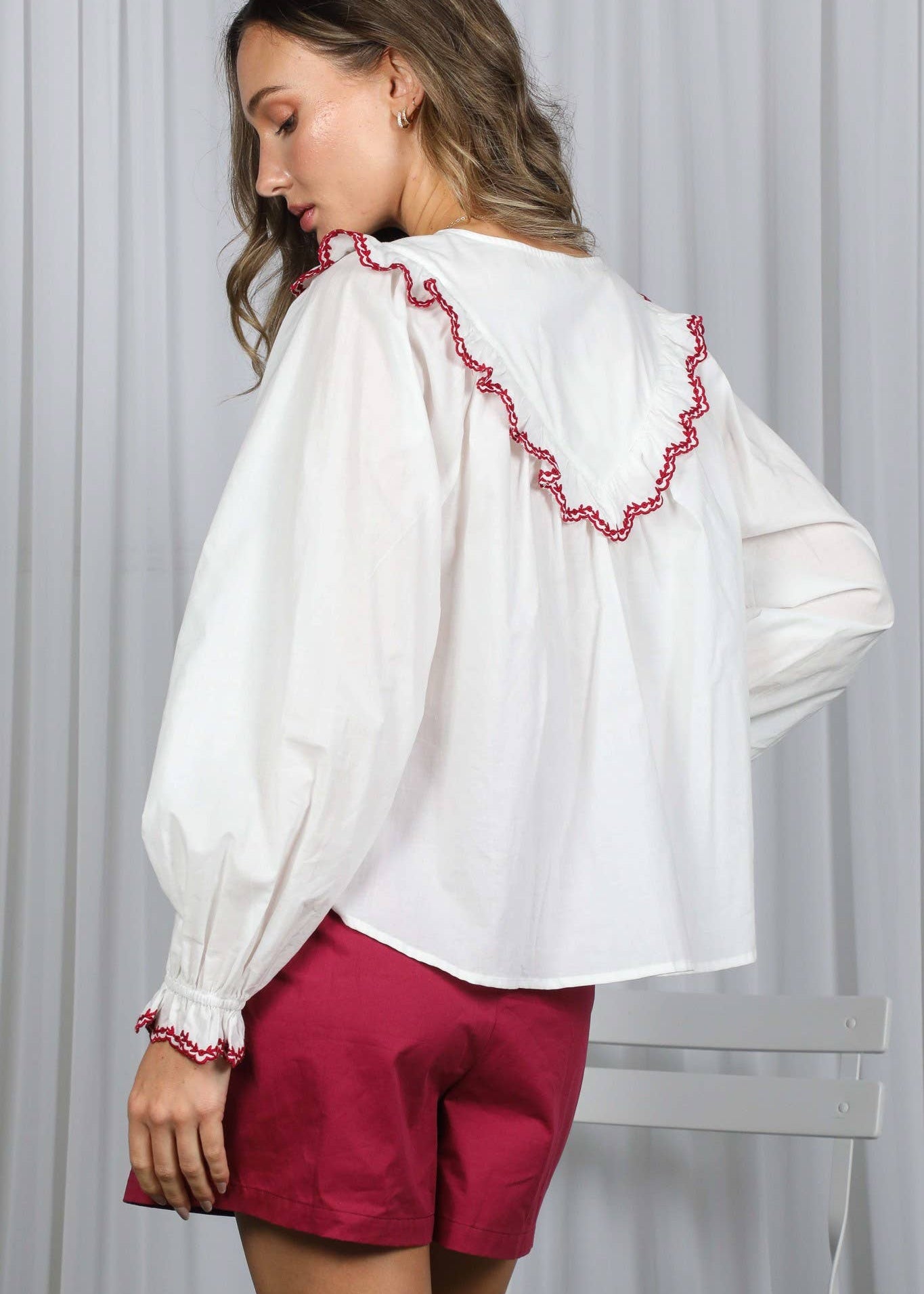 Ruffle Detail Blouse - Chatsworth Boutique