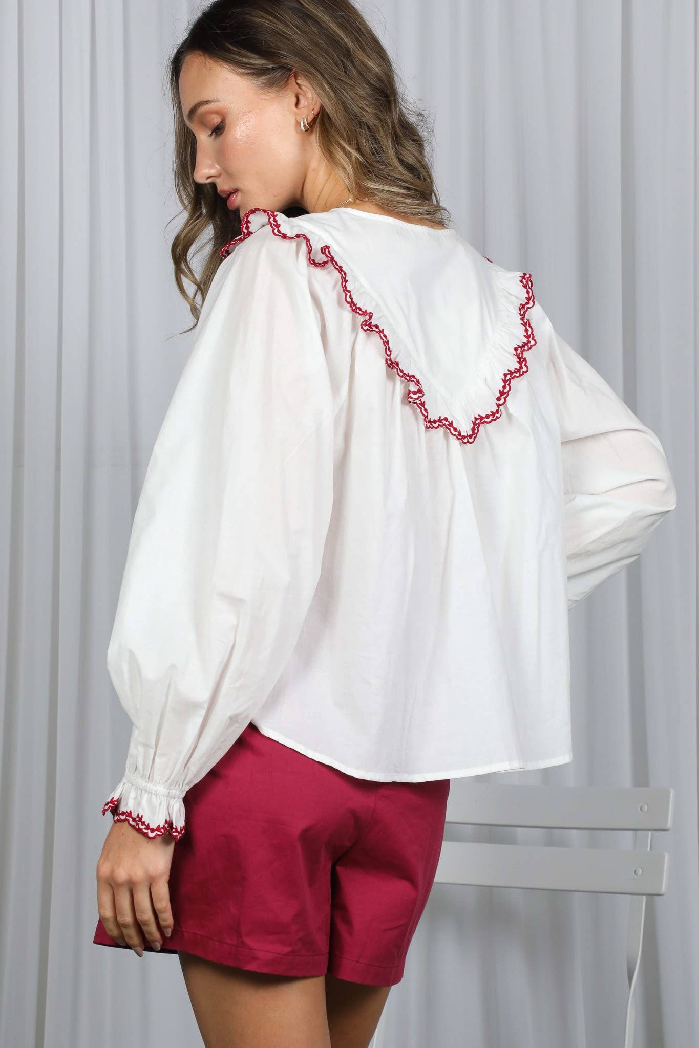 Ruffle Detail Blouse - Chatsworth Boutique